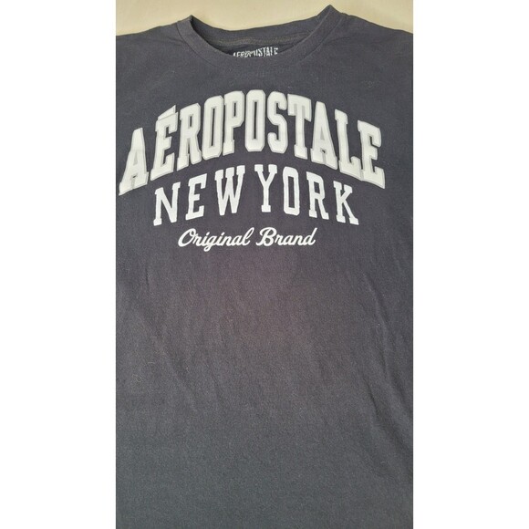 Y2K Aeropostale NY Embroidered‎ Black T Shirt Men's Size Large 100% Cotton - Picture 5 of 11